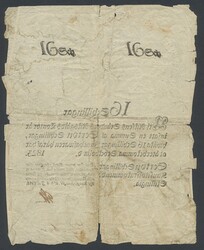 Sweden, 16 skillingar 1823 No 20220. Dated 8 Aug 1823. Some paper ...