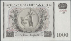 Sweden, SF 8:2 1000 kronor 1957 No: 4078479 01Automatisch generierte ...