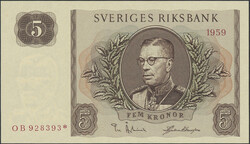 Sweden, SF 9:6 5 kronor 1959 Replacement