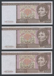Sweden, 1000 kronor 1984 Ten banknotes, mixed quality