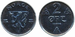 Norway, Haakon VII NM 289 2 øre 1945 0