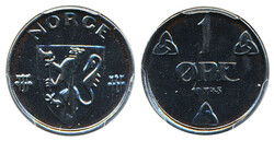 Norway, Haakon VII NM 295 1 øre 1945 Graded by PCGS as MS63