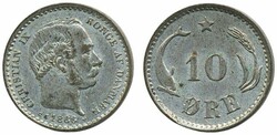 Denmark, Christian IX Sieg 9.1 10 øre 1886 1+/01