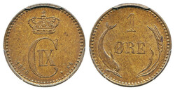 Denmark, Christian IX Sieg 1.1 1 øre 1876 Superb example of the key ...