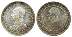 Denmark, Christian IX Sieg 4 2 kroner 1906 Commemorative issue. ...