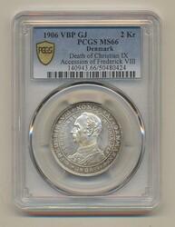 Denmark, Christian IX Sieg 4 2 kroner 1906 Commemorative issue. ...