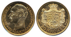 Denmark, Frederik VIII Sieg 2 20 kroner 1912 Graded by PCGS as MS66. ...