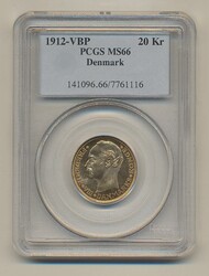 Denmark, Frederik VIII Sieg 2 20 kroner 1912 Graded by PCGS as MS66. ...