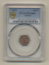 Finland, Alexander II KM 1.2 1 penni 1873 Superb example with full ...