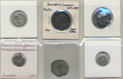 Ancient, Mixed, Six coins in silver and bronze, Romans, Byzantine ...