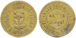 , 6.64 g, Brothel token, jeton de maison, "au chat noir". VF