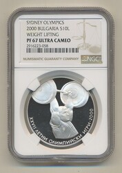 Bulgaria, KM 251 10 leva 2000 Graded by NGC as PF67 ULTRA CAMEO