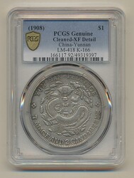 China, Yunnan, L&amp;M- 418 1 dollar ND (1908) Minor traces of ...