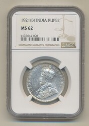 India, George V (1910-36) KM 524 1 rupee 1921 Bombay mint. Graded by ...