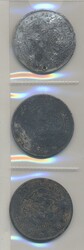 Japan, Lot of three silver dragon Yen with Chinese chopmarks
