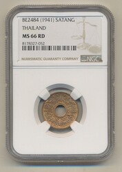 Thailand, Rama VIII (1935-1946) KM -541 satang BE2484 (1941) Graded ...
