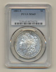 U.S.A., KM 110 1 dollar 1881 S Graded by PCGS as MS65Automatisch ...