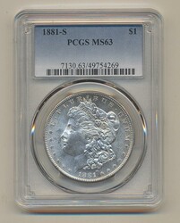 U.S.A., KM 110 1 dollar 1881 S Graded by PCGS as MS63Automatisch ...