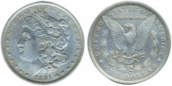 U.S.A., KM 110 1 dollar 1881 O VF