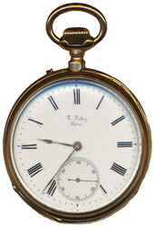 France, 18 carat gold pocket watch by F. Rötig, Le Havre, France ...
