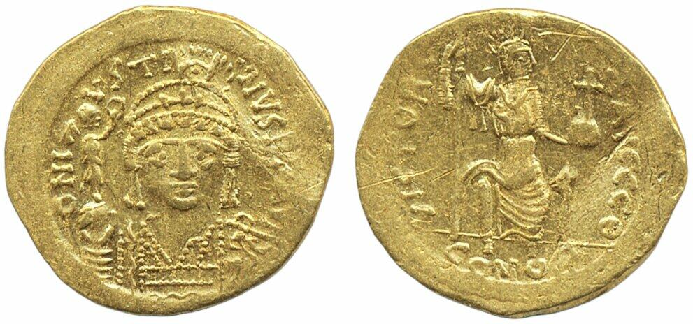 Ancient, Byzantine Empire, Justin II (565–578). Solidus, 4.33 g. ...