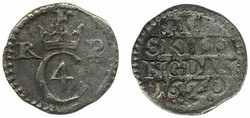 Denmark, Christian IV Sieg 24.3 - Hede 119C 1 skilling 1620 0.55 g. 1+