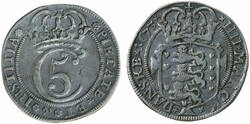 Denmark, Glückstadt, Christian V Sieg 137 - Hede 121 1 krone (4 ...
