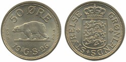 Denmark, Greenland, Christian X Sieg 3 50 øre 1926 0