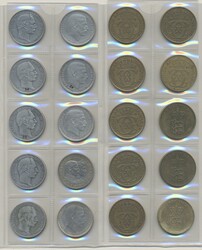 Denmark, Collection of coins from Denmark in album, 1 öre to 2 kr ...