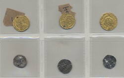 Ancient, Mixed, Six coins in gold and silver, three solidus in gold ...