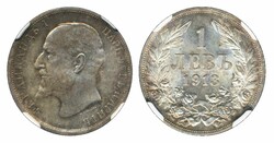 Bulgaria, Ferdinand I (1887-1918) KM 31 1 lev 1913 Graded by NGC as ...