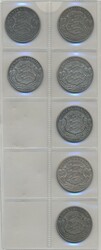 Estonia, Group of seven pcs of silver 2 krooni 1930. ...