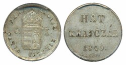 Hungary, KM 435 6 krajczar 1849 Graded by PCGS as AU55. Lustrous ...