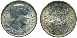Latvia, KM 9 5 lati 1932 Graded by PCGS as MS63. XF-UNCAutomatisch ...
