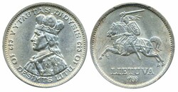 Lithuania, KM 83 10 litu 1936 Graded by PCGS as MS62. XF-UNC