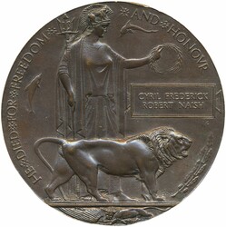 Britain, 339.08 g bronze, Cyril Frederick Robert Naish, 1899–1918, ...