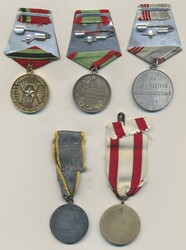 Russia, Soviet Union One box with five medals, military, 1945–1965, ...