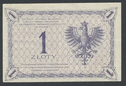 Poland, Pick 51 1 zloty 1919 AA536791. Fresh note with crisp paper, ...