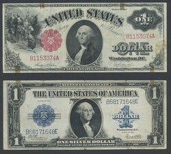 U.S.A., Small group of four notes including silver cert of 1923 and ...