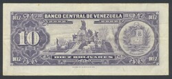 Venezuela, Pick 45c var 10 bolivares 10.5.1966 Obverse BLUE as ...