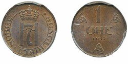 Norway, Haakon VII NM 223 1 øre 1910 Graded by PCGS as MS65 BN. Tied ...