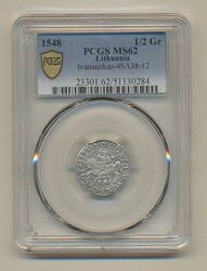 Lithuania, Sigismund II August (1548-72) Ivanauskas 4SA38-12 1/2 ...