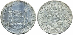 Mexico, Carlos III (1759-1788) KM 105 8 reales 1769 26.83 g. Cleaned, ...