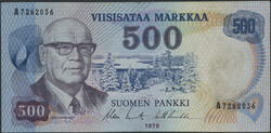 Finland, Pick 110b 500 markkaa 1975 A7262036. 1+/01 1 more image is ...