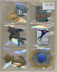 Sweden, Collection of pins, seven pcs in silver. In total 18 pcs. ...