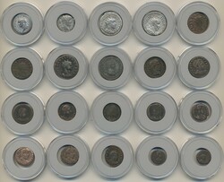 Ancient, Roman Empire, Collection of four silver coins and 16 bronze ...