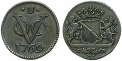 Dutch East Indies, Utrecht, Sch. 336 1 duit 1769 3.42 g. Scarce date, ...
