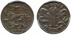 Estonia, KM 10 1 sent 1929 Graded by PCGS as MS64 BN. XF-UNC