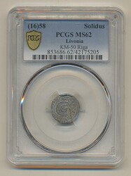 Sweden, Riga, Karl X Gustav SB 82 1 solidus 1658 Graded by PCGS as ...