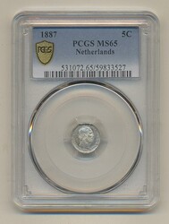 Netherlands, William III KM 91 5 cents 1887 Graded by PCGS as MS65. ...